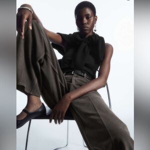 COS • Tide Wide Leg Jeans Navy and Brown Wide-Leg Pants